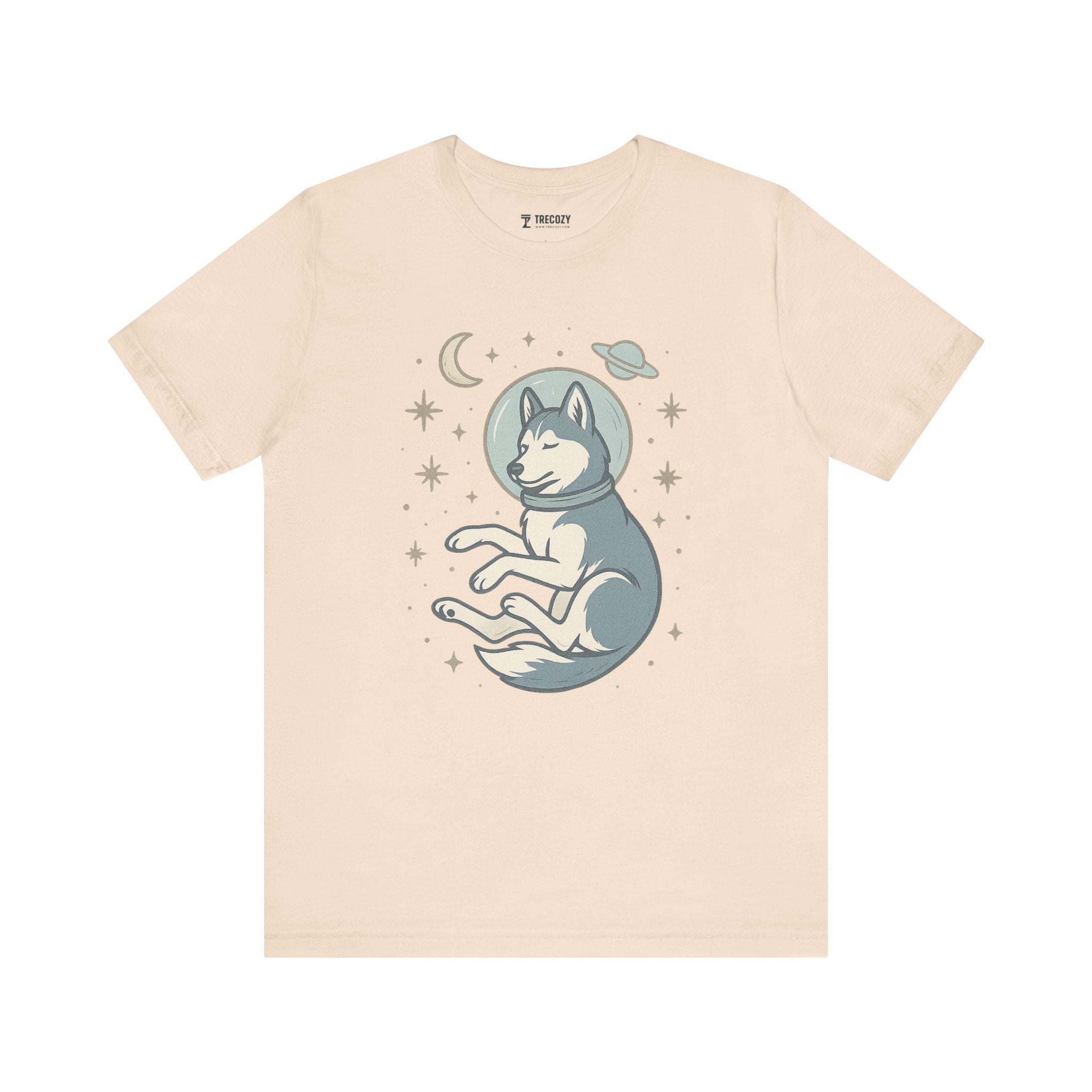 Dreaming Husky Astronaut Tee, Cozy TShirt, Gift for Pet Owners, Trending Cute Animal Top, Cute Dog Tshirt