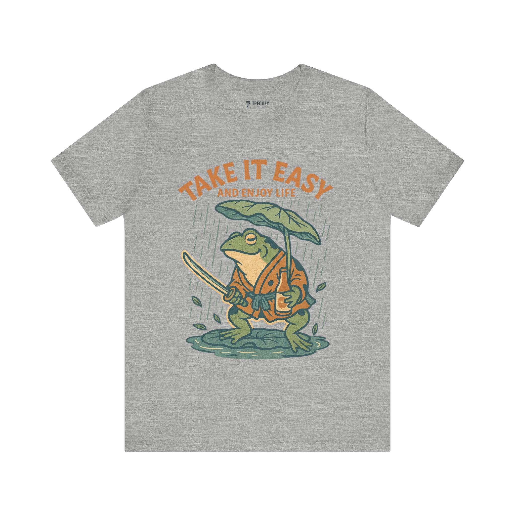 Take It Easy and Enjoy Life – Japanese Ukiyo-e Samurai Frog T-Shirt, Zen Warrior Graphic Tee