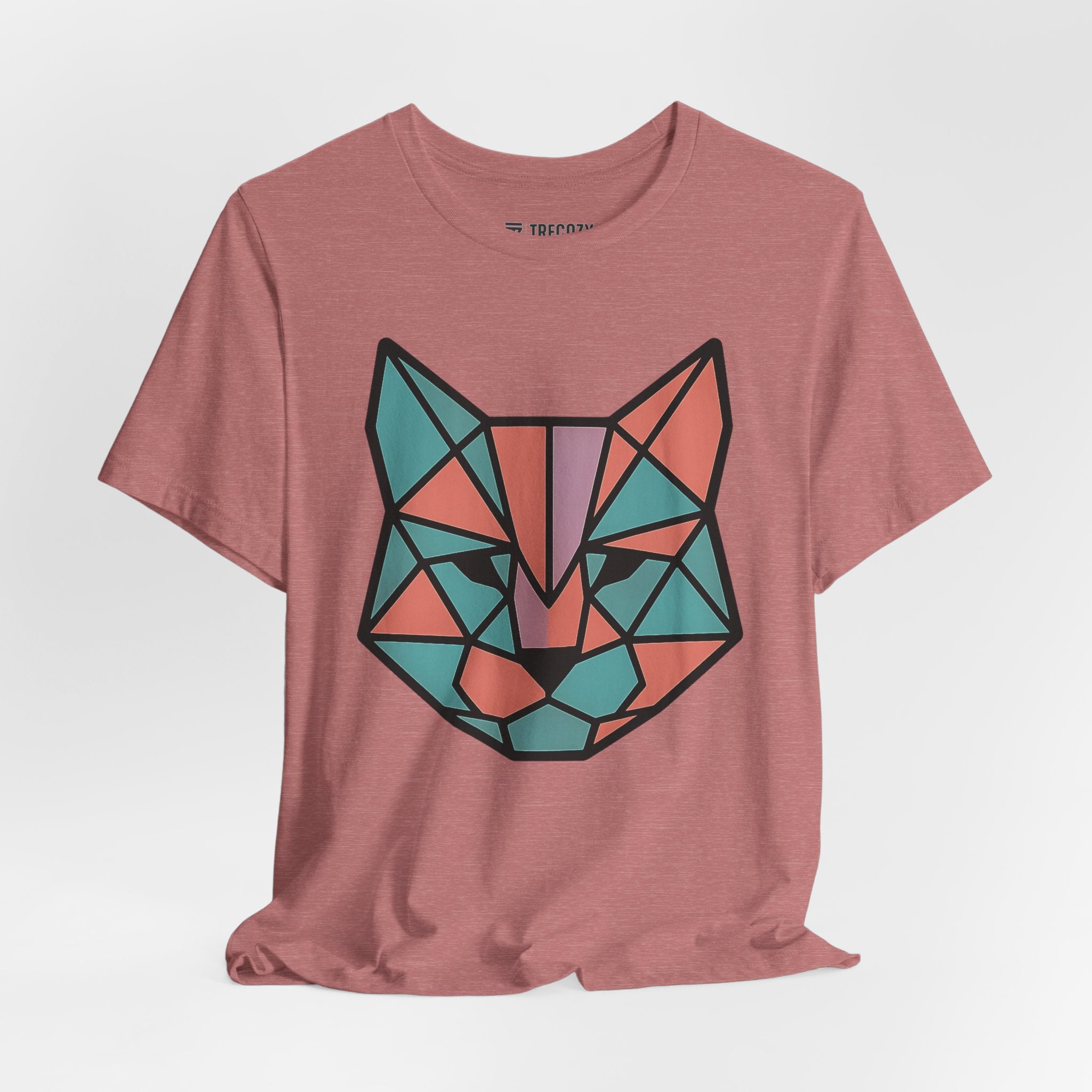 Colorblock Cat Tee, Cozy Cat Lover Shirt, Gift for Pet Owners, Cute Animal Top, Nature Inspired Fashion
