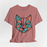 Colorblock Cat Tee, Cozy Cat Lover Shirt, Gift for Pet Owners, Cute Animal Top, Nature Inspired Fashion