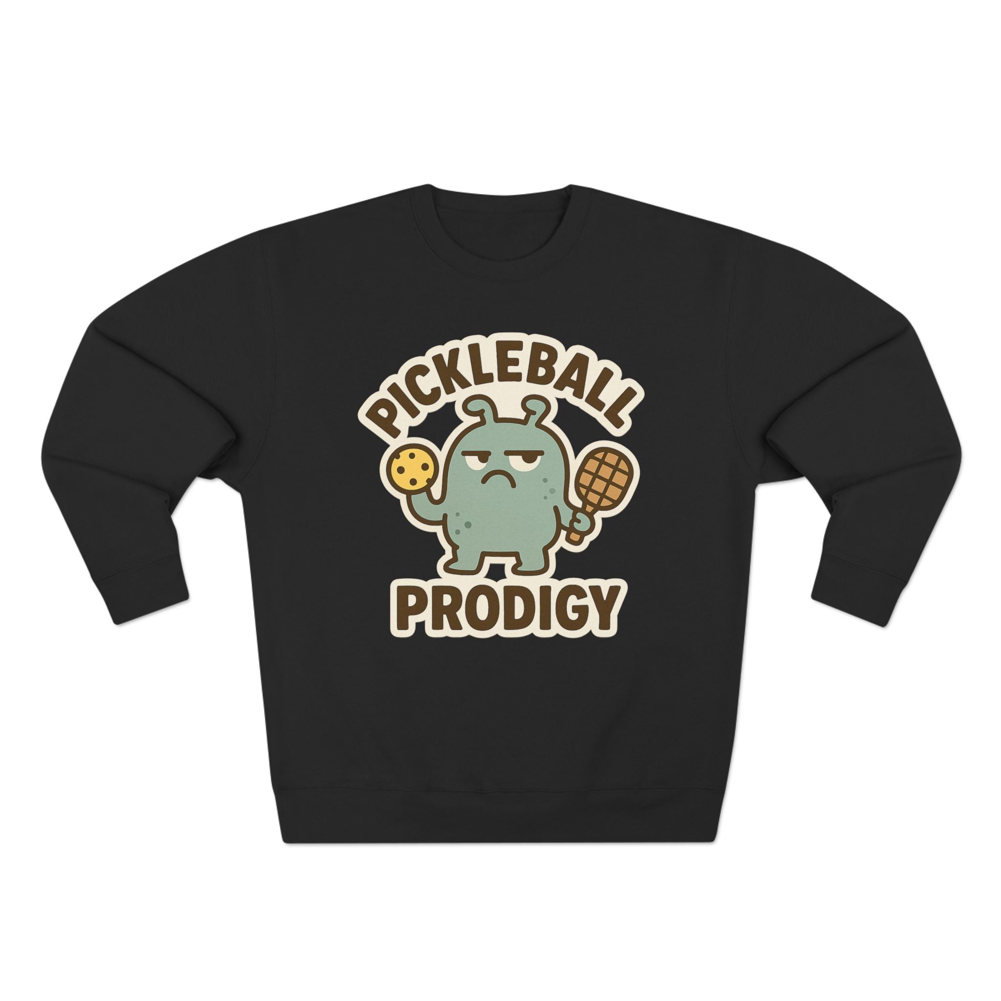 Pickleball Prodigy Unisex Crewneck Sweatshirt, Funny Pickleball Gift for Players, Sports Sweatshirt for Kids and Adults