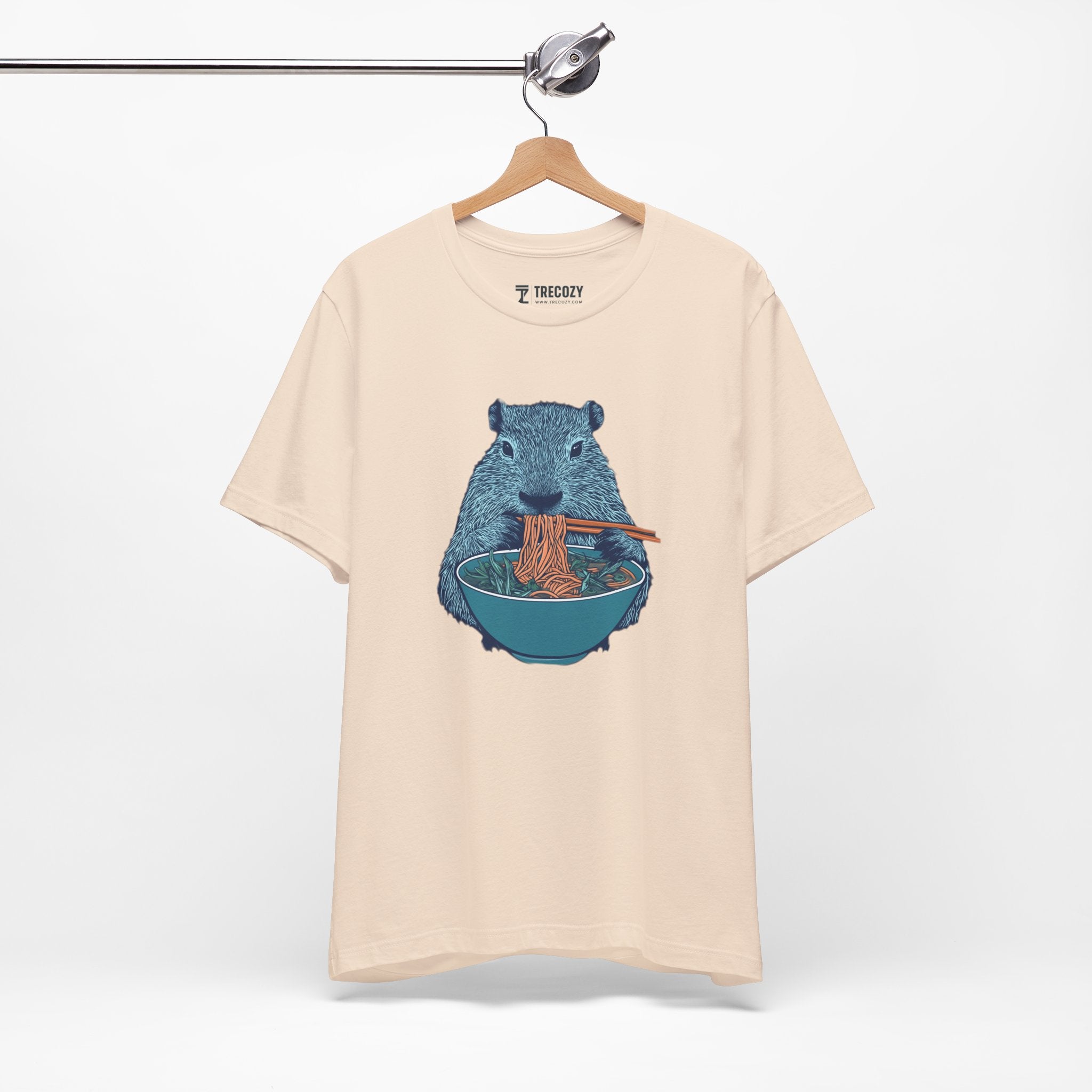 Cute Capybara Ramen Shirt, Funny Animal Lover Tee, Cozy Gift for Foodie Fans, Trending Noodle Slurping Capybara Top, Kawaii Ramen Graphic Tee