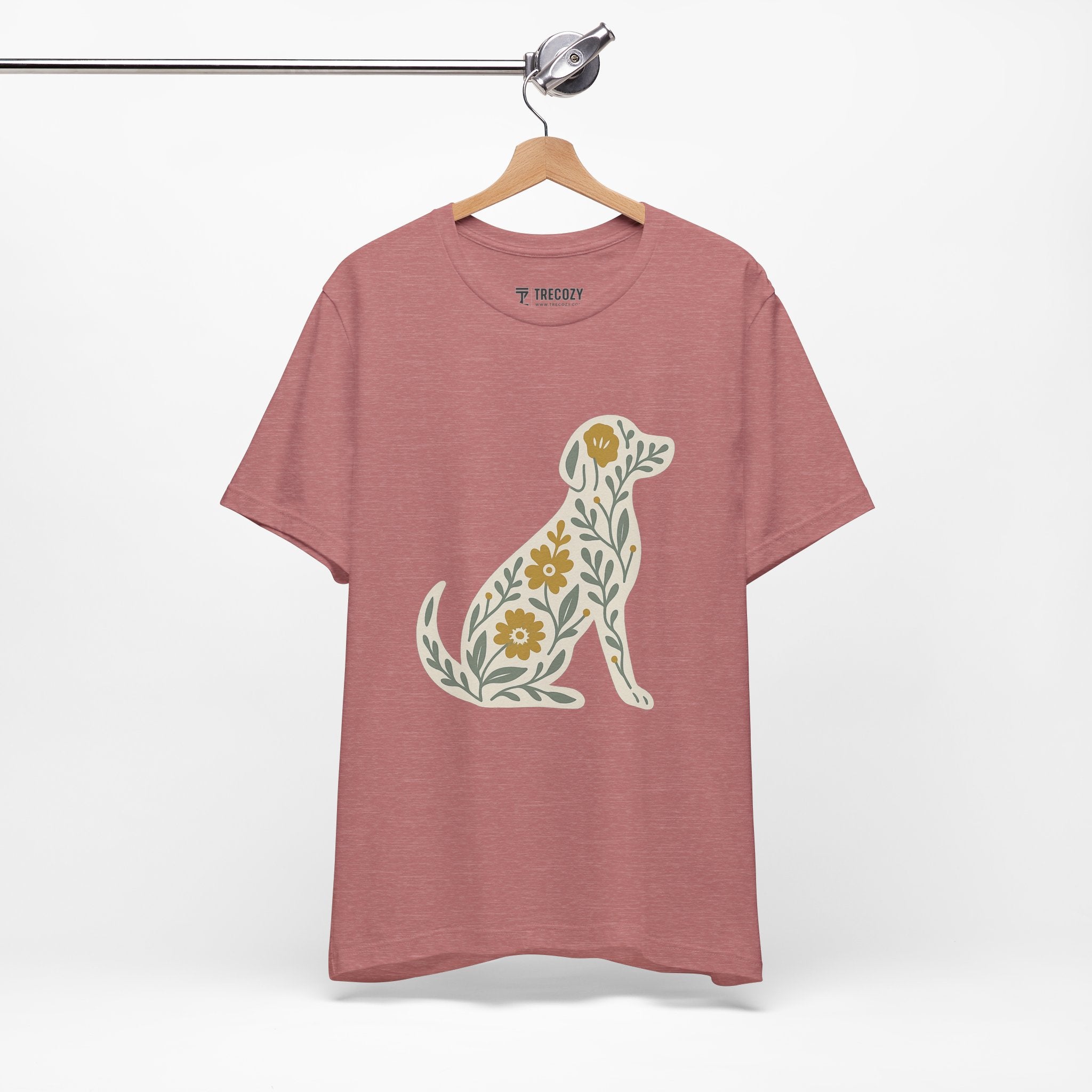 Floral Dog Lover Tee, Pet Shirt, Unisex Animal Tee, Gift for Dog Owners, Eco-Friendly Apparel
