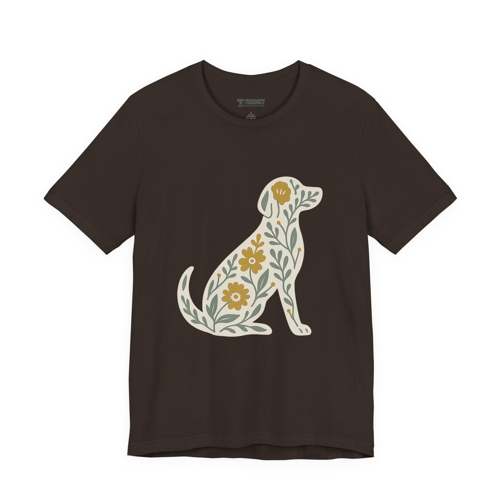 Floral Dog Lover Tee, Pet Shirt, Unisex Animal Tee, Gift for Dog Owners, Eco-Friendly Apparel